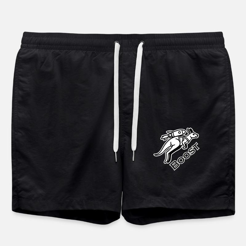 Känguru mit Jetpack - Boost Design - Badeshorts - Schwarz