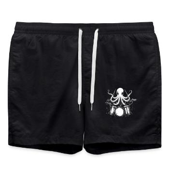 Octopus Kraken Drums Drums Music - Swim Trunks - black - Front - AI Model Male 185 light (185cm)