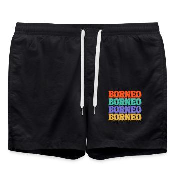 Borneo Indonesia - Swim Trunks - black - Front - AI Model Male 185 light (185cm)