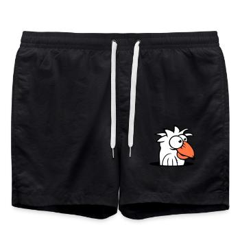 Oiseau Trou Inférieur Drôle Dingo Idiot Confus Amusant - Short de bain - noir - Devant - AI Model Male 185 light (185cm)