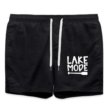 Lake Mode Abenteuer Paddel Enthusiast Design - Badeshorts - Schwarz - Vorne - AI Model Male 185 light (185cm)