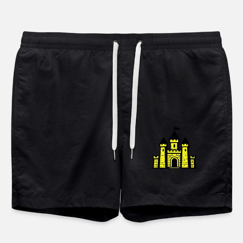 Castle Middle Ages Castle - Swim Trunks - black