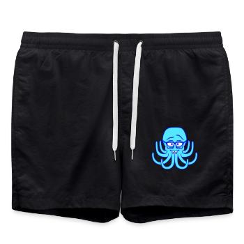 Octopus Nerd Geek Horn-Rimmed Glasses Smart Intelligent - Swim Trunks - black - Front - AI Model Male 185 light (185cm)