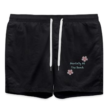 Mentalement à la plage - Fille douce d’été rêveuse - Short de bain - noir - Devant - AI Model Male 185 light (185cm)