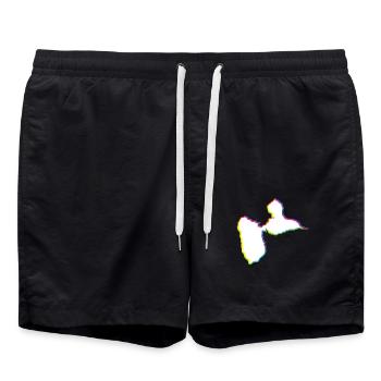 Carte de la guadeloupe - cadeau souvenir 971 gwada - Short de bain - noir - Devant - AI Model Male 185 light (185cm)