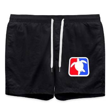 Water turtle sport logo red blue icon cool - Swim Trunks - black - Front - AI Model Male 185 light (185cm)