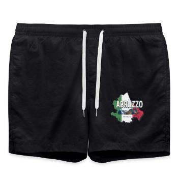 Abruzzes Italie Région Rétro Vintage Souvenir - Short de bain - noir - Devant - AI Model Male 185 light (185cm)