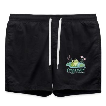 Amoureux des grenouilles - Short de bain - noir - Devant - AI Model Male 185 light (185cm)