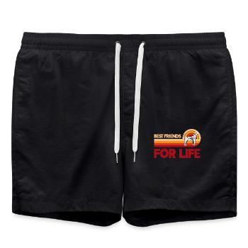 Meilleurs amis pour la vie Dalmatiens - Short de bain - noir - Devant - AI Model Male 185 light (185cm)