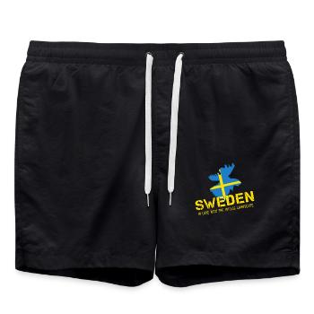 Suède Sverige Schwede - Short de bain - noir - Devant - AI Model Male 185 light (185cm)