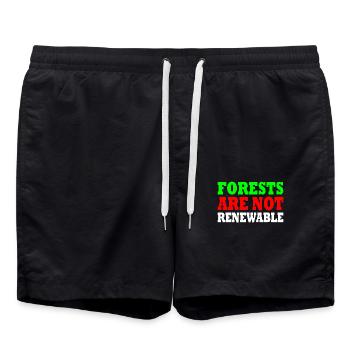 forests are not renewable - Short de bain - noir - Devant - AI Model Male 185 light (185cm)