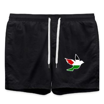 Free palestine - Short de bain - noir - Devant - AI Model Male 185 light (185cm)