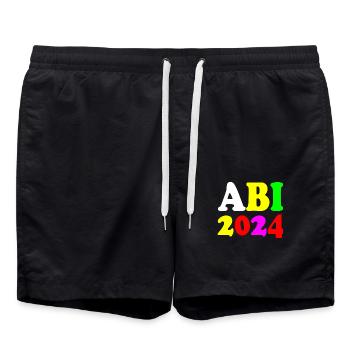 Abi 2024 - Badeshorts - Schwarz - Vorne - AI Model Male 185 light (185cm)