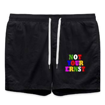 Not your ernst - Badeshorts - Schwarz - Vorne - AI Model Male 185 light (185cm)