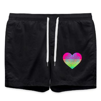 Coeur Coeur Mandala - Short de bain - noir - Devant - AI Model Male 185 light (185cm)
