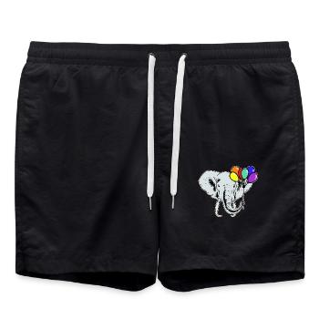 Eléphant Eléphant Ballons Arc-en-ciel LGBT - Short de bain - noir - Devant - AI Model Male 185 light (185cm)