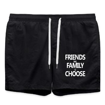 Friends Familie Besties - Badeshorts - Schwarz - Vorne - AI Model Male 185 light (185cm)
