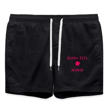 MAMAN. FÊTE DES MÈRES. BONNE FÊTE MAMAN. FÊTE - Short de bain - noir - Devant - AI Model Male 185 light (185cm)