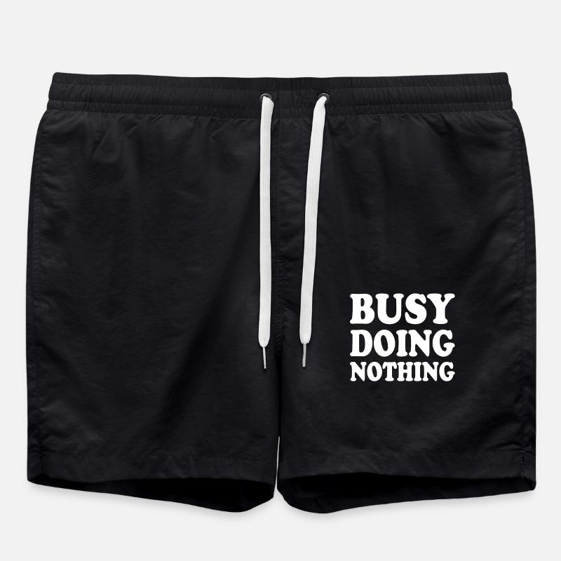busy doing nothing - Badeshorts - Schwarz