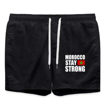 Morocco stay strong - Short de bain - noir - Devant - AI Model Male 185 light (185cm)