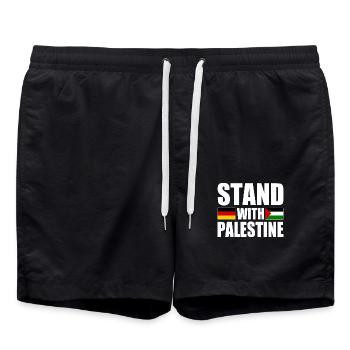 Stand with palestine - Badeshorts - Schwarz - Vorne - AI Model Male 185 light (185cm)