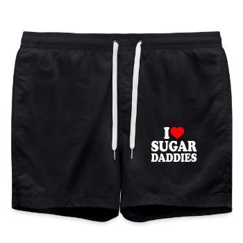 i love sugar daddies - Short de bain - noir - Devant - AI Model Male 185 light (185cm)