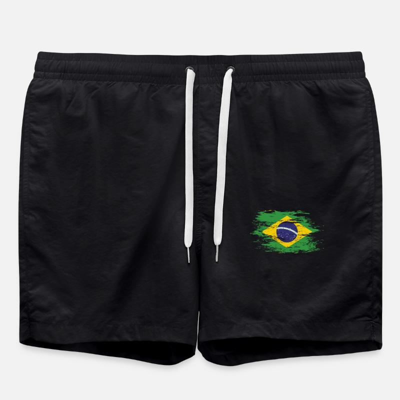 Drapeau du Brésil utilisé - Short de bain - noir