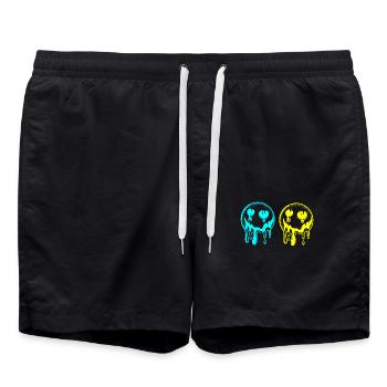 Soleil, Drôle, Drôle, Soleil, Drôle, Été - Short de bain - noir - Devant - AI Model Male 185 light (185cm)
