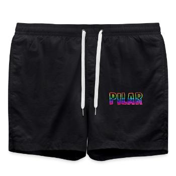 pilar rs regenbogen - Badeshorts - Schwarz - Vorne - AI Model Male 185 light (185cm)