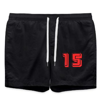 15. 15 YEARS. 15th ANNIVERSARY. 15 ANNIVERSARY. - Swim Trunks - black - Front - AI Model Male 185 light (185cm)