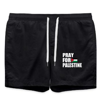 Pray for palestine - Badeshorts - Schwarz - Vorne - AI Model Male 185 light (185cm)