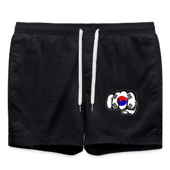 Drapeau de la Corée du Sud main poing - Short de bain - noir - Devant - AI Model Male 185 light (185cm)