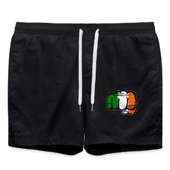 Poing de la main du drapeau irlandais utilisé - Short de bain - noir - Devant - AI Model Male 185 light (185cm)