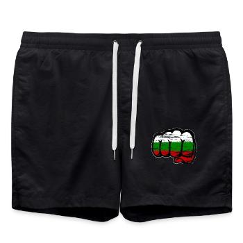 Bulgarien Flagge Hand Faust used - Badeshorts - Schwarz - Vorne - AI Model Male 185 light (185cm)