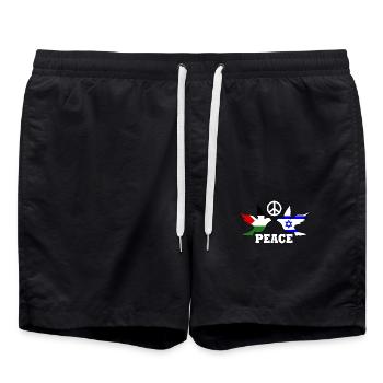 Peace for Free Palestine Israel - Short de bain - noir - Devant - AI Model Male 185 light (185cm)