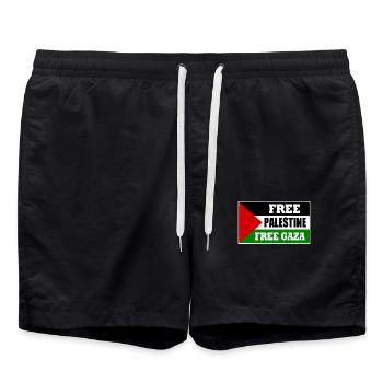Free palestine - Swim Trunks - black - Front - AI Model Male 185 light (185cm)