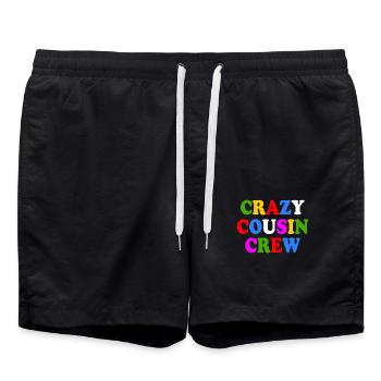 Crazy cousin crew - Badeshorts - Schwarz - Vorne - AI Model Male 185 light (185cm)