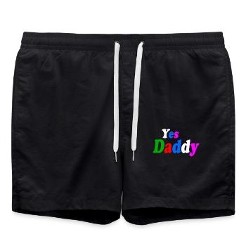 Yes daddy - Badeshorts - Schwarz - Vorne - AI Model Male 185 light (185cm)