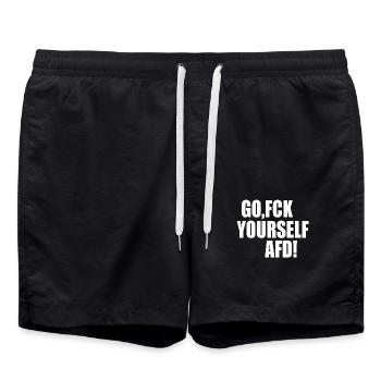 Fck afd go fuck yourself afd - Badeshorts - Schwarz - Vorne - AI Model Male 185 light (185cm)