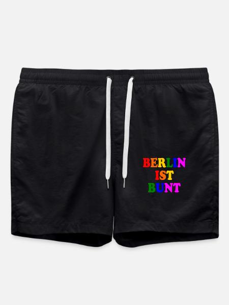 Berlin ist bunt - Badeshorts - Schwarz