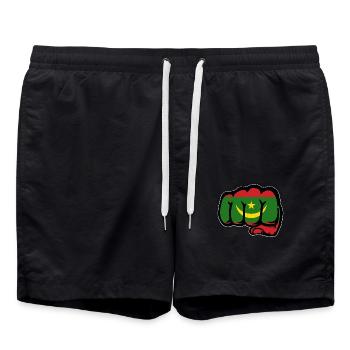 Poing du drapeau de la Mauritanie - Short de bain - noir - Devant - AI Model Male 185 light (185cm)