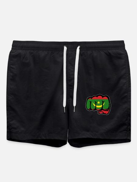 Mauretanien Flagge Faust - Badeshorts - Schwarz