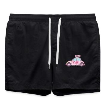 Voiture avec valise Coeur Rose - Short de bain - noir - Devant - AI Model Male 185 light (185cm)