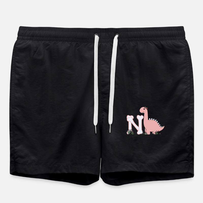 Buchstabe N - Badeshorts - Schwarz