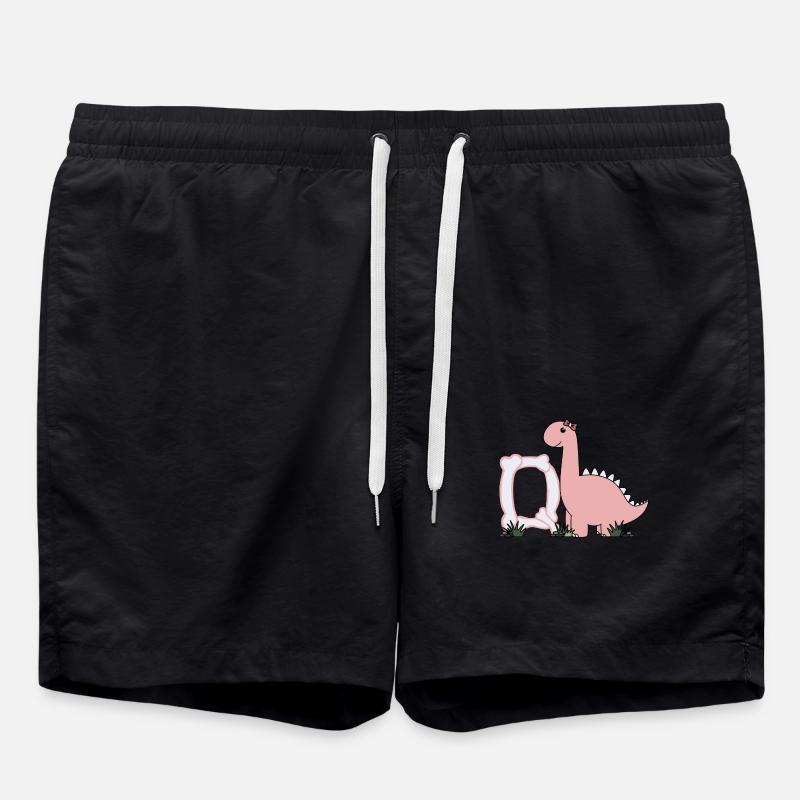 Buchstabe Q - Badeshorts - Schwarz
