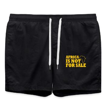 africa is not for sale - Swim Trunks - black - Front - AI Model Male 185 light (185cm)