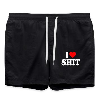 I love shit - Short de bain - noir - Devant - AI Model Male 185 light (185cm)
