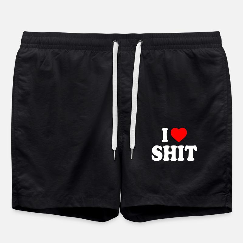I love shit - Short de bain - noir