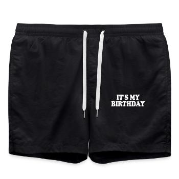 Its my birthday - Short de bain - noir - Devant - AI Model Male 185 light (185cm)
