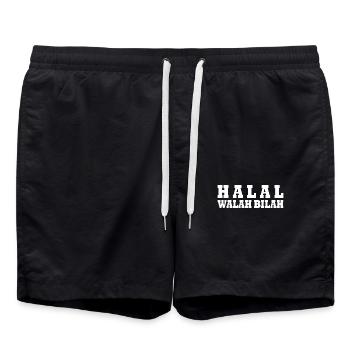Halal - Badeshorts - Schwarz - Vorne - AI Model Male 185 light (185cm)